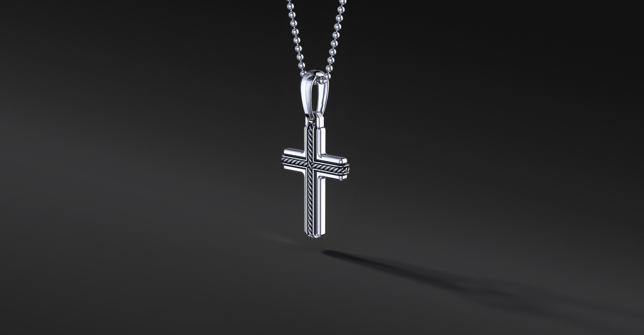 Krzyżyk Srebrny Męski "Simple Rope" | Enigma Jubiler