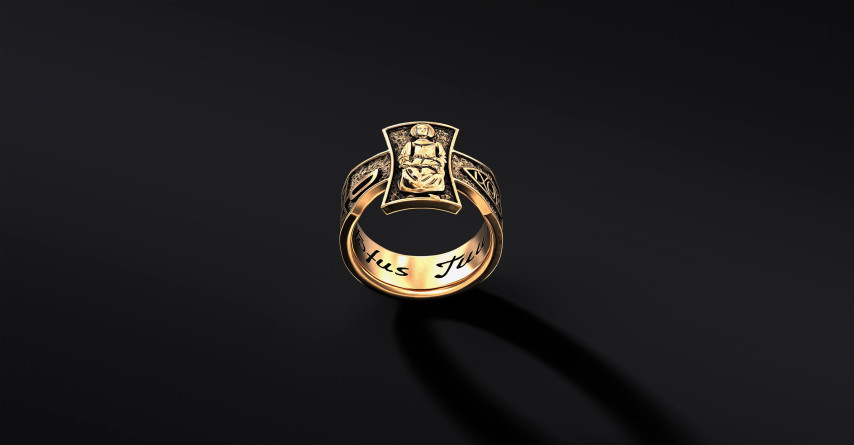 Pozłacany Pierścień Rybaka Jana Pawła II I ENIGMA Jubiler