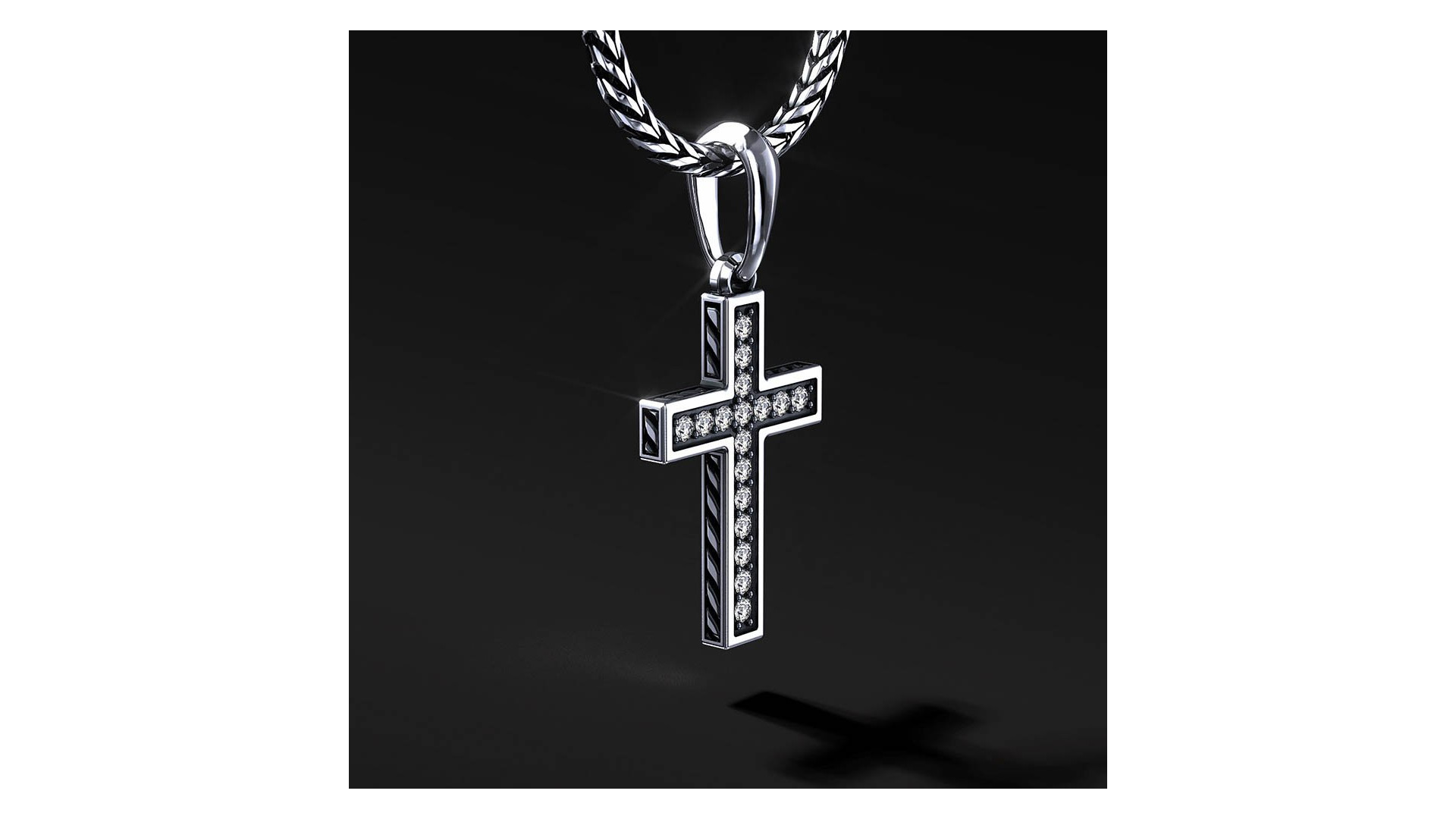 Krzyżyk Srebrny "Pave" White | Enigma Jubiler