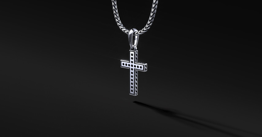 Krzyżyk Srebrny "Pave" White | Enigma Jubiler