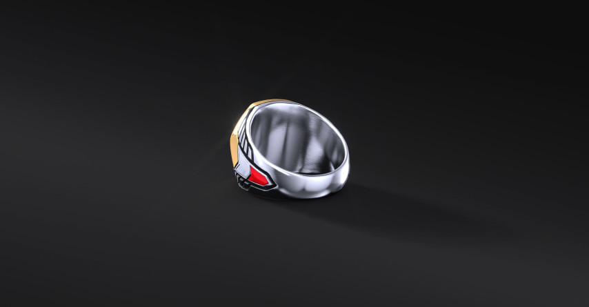 Patriotyczny sygnet męski z Godłem Polski "ARMOR WINGS" Godło Polski (srebro 925+złoto 585)  I ENIGMA Jubiler