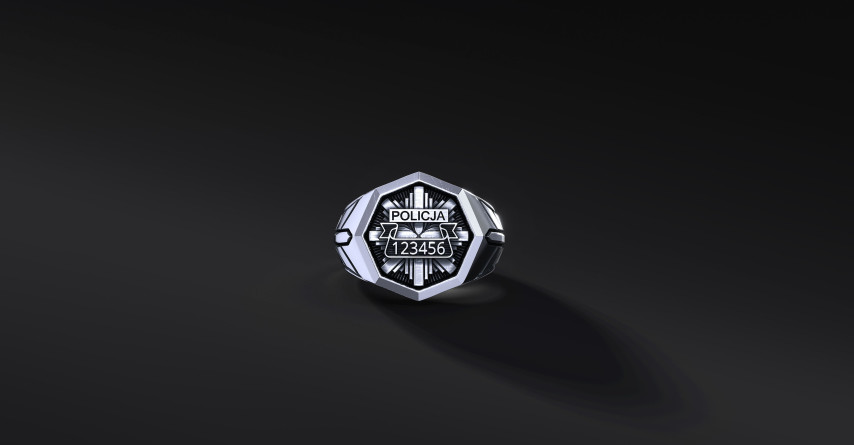 Sygnet HTL Policja "Octagon Monolit" | Enigma Jubiler